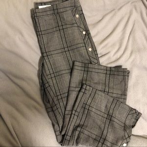 Vila check PANTS with Popper Detail